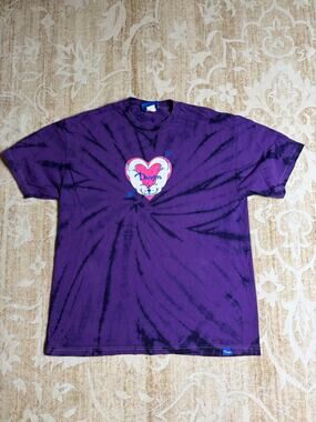Danson Purple Tie-Dye Significant Otter Heart Graphic T-Shirt